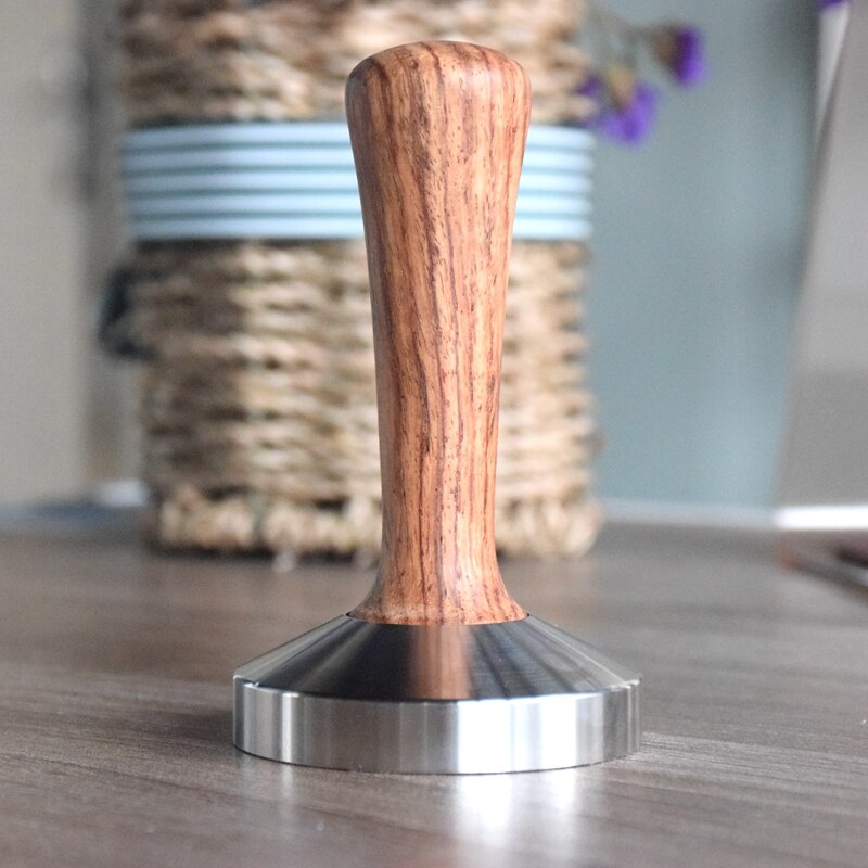 Ecocoffee Rosewood Coffee Tamper 58MM Simple Espresso Coffee Maker 304 Stainless Steel Profilter Hammer