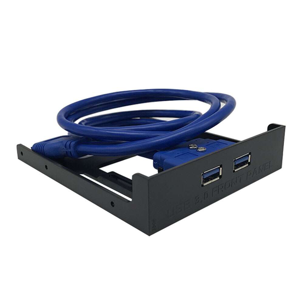 20 Pin USB 3.0 Plug And Play Front Panel Home Hub Adapter Connector ABS Dual Ports 3.5 Inches Floppy Bay Computer