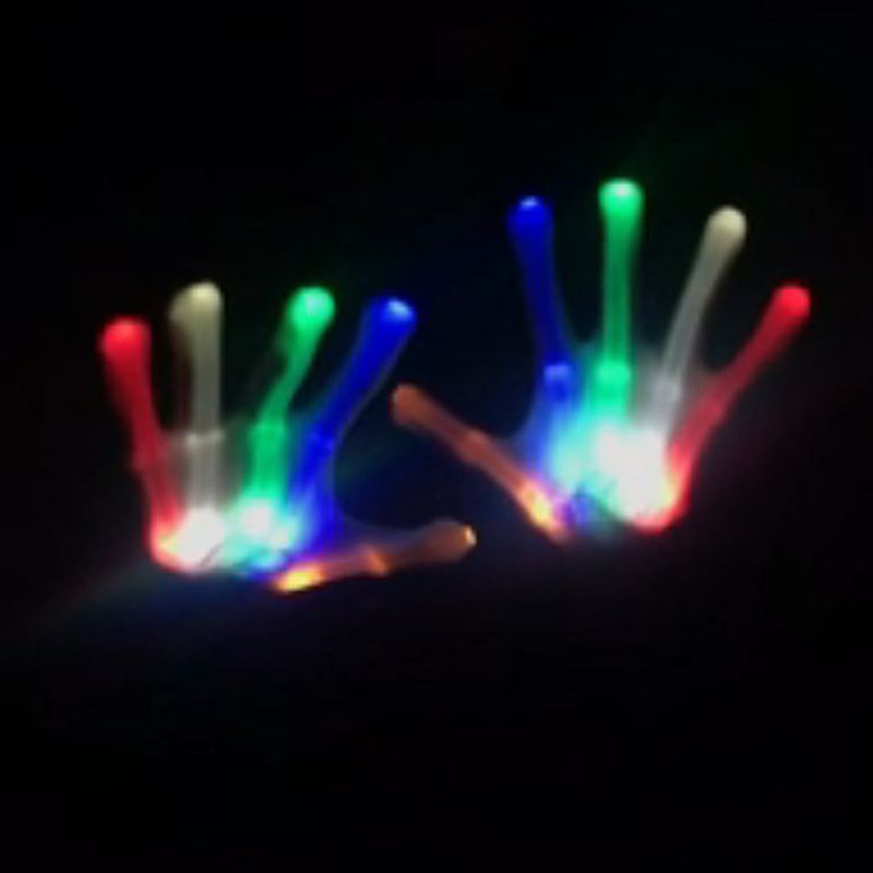 Halloween Flashing LED Gloves Ghost Festival Horror Cool Fun Toys Party Scary Cosplay Costume Props