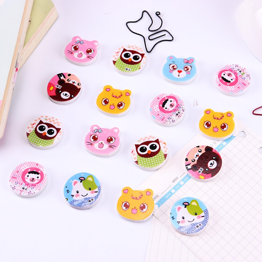 4 Uds Mini Borrador de gato bonito animal goma gomas borrar escuela suministros niños papelería de aprendizaje Material Escolar