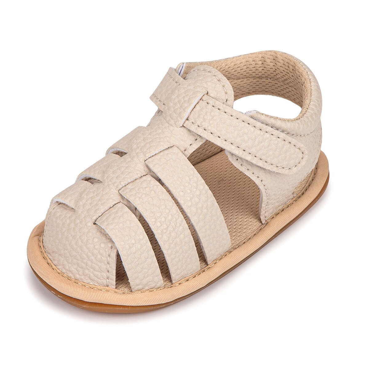 2021 estate neonato neonato ragazze scarpe in pelle PU suola morbida Sneakers vuote sandali scarpe adatte per scarpe da presepe 0-18M: Beige / 13-18 mesi