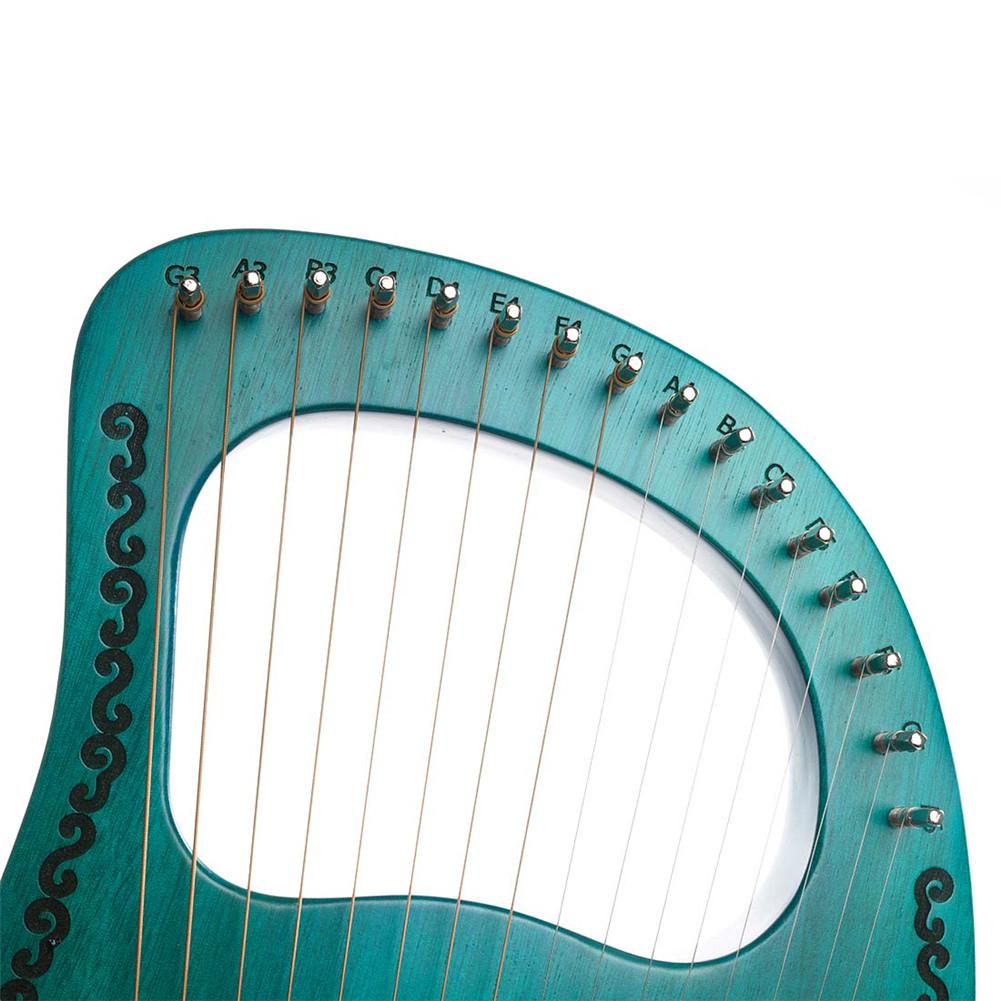 Muslady Lyre 16 String Harp Portable Solid Wood Mahogany Harp 16 String Stringed Musical Instrument Green Harp