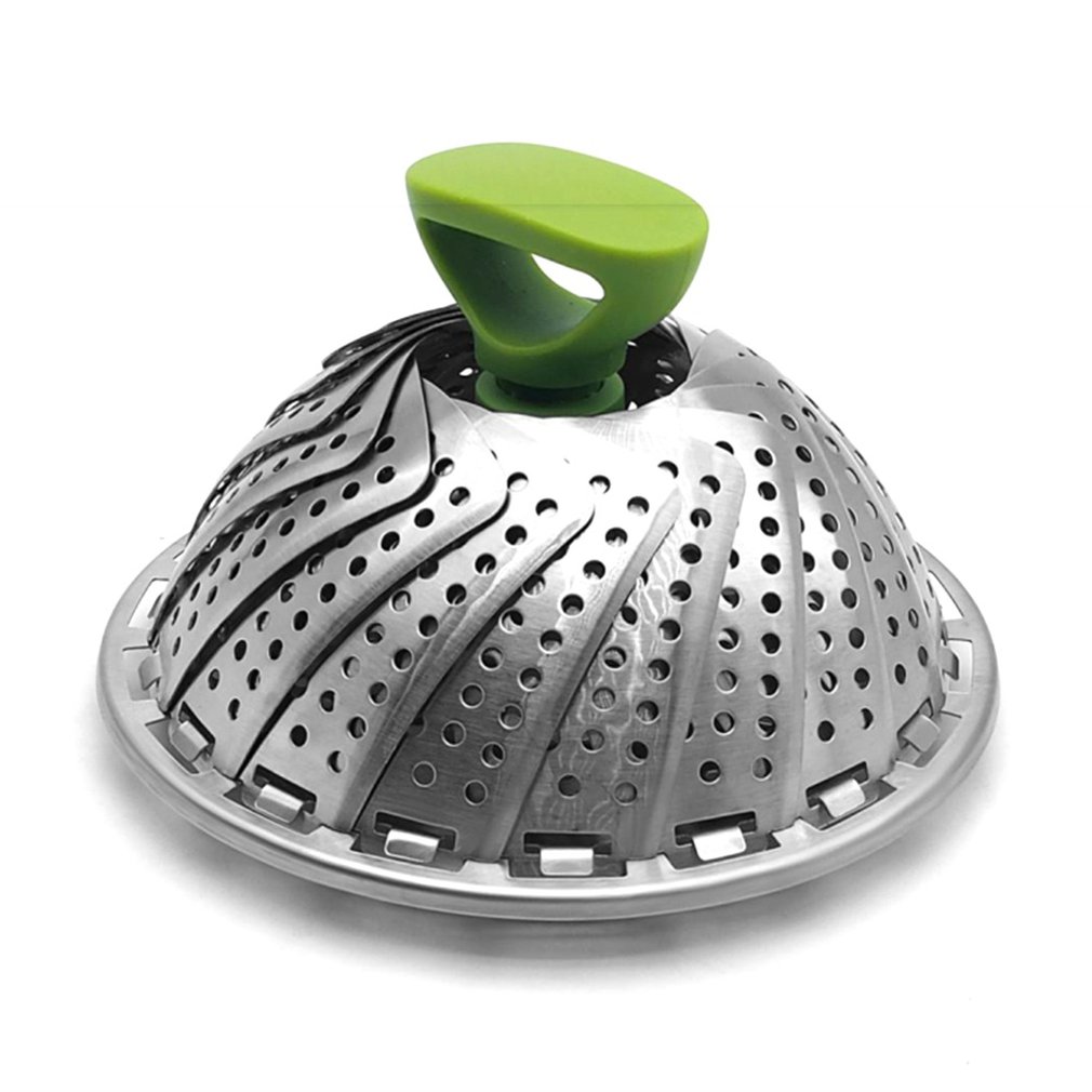 Canasta de vapor de acero inoxidable para verduras, cesta de vapor plegable, utensilio de cocina para microondas