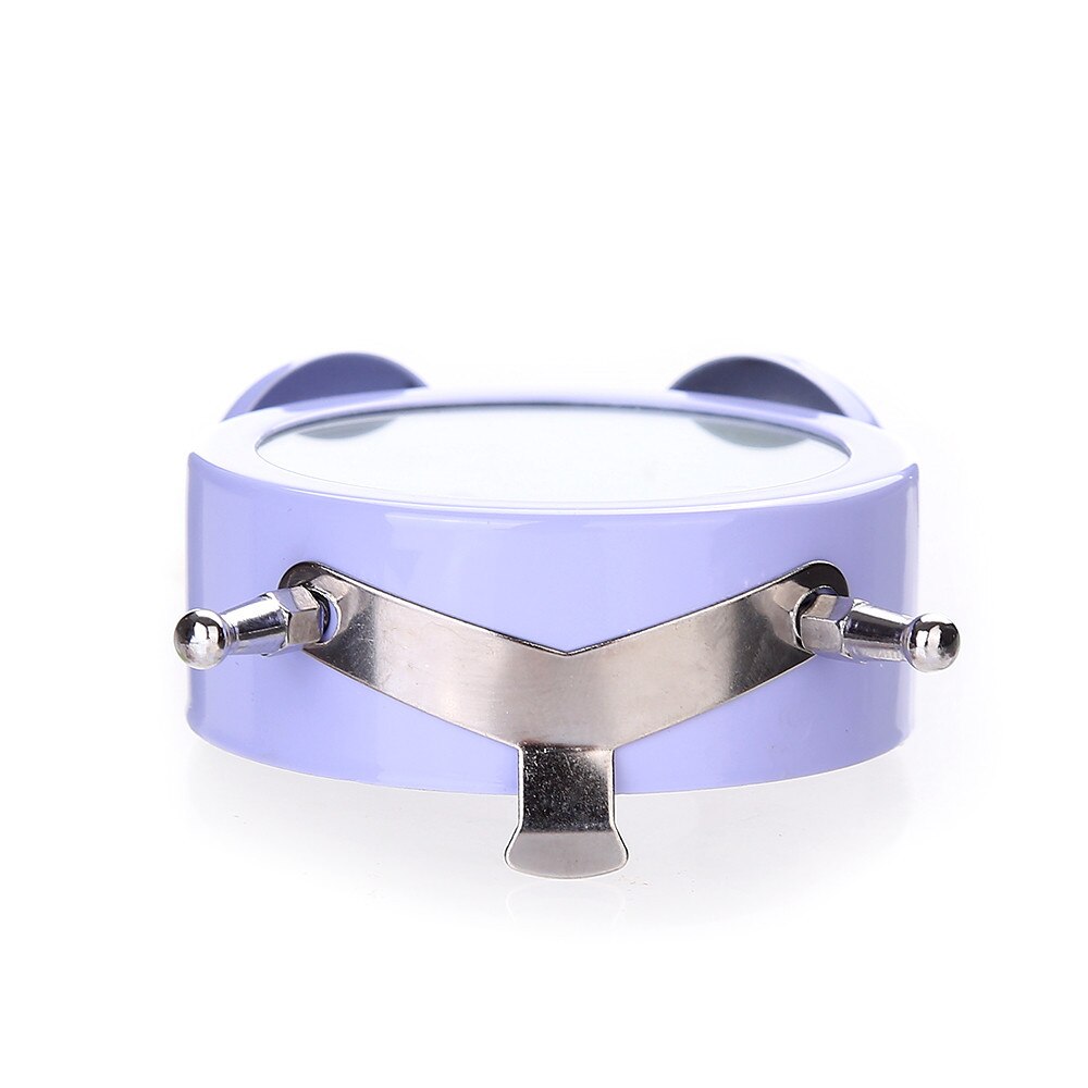 Mini alarm clock Electronic Round Number Double Bell Desk Table Watch Twin Bell Silent Alloy Stainless Metal Alarm Clock#L5$