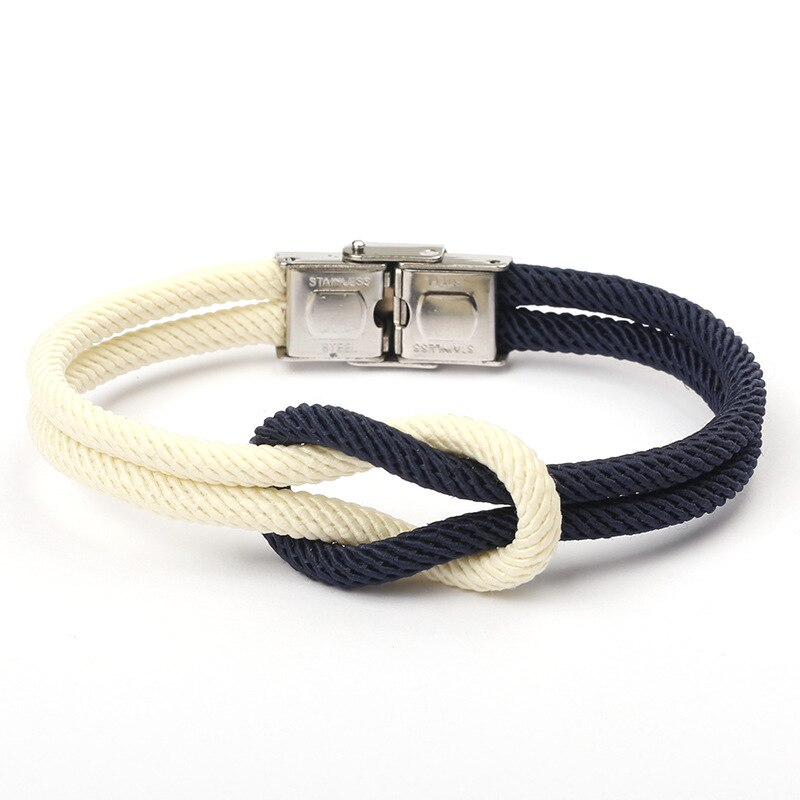 Trend Charm Paraplu Touw Gevlochten Armband Mannen Homme Femme Roestvrij Stalen Gesp Handmatige Diy Paar Armbanden Voor Vrouwen: 653