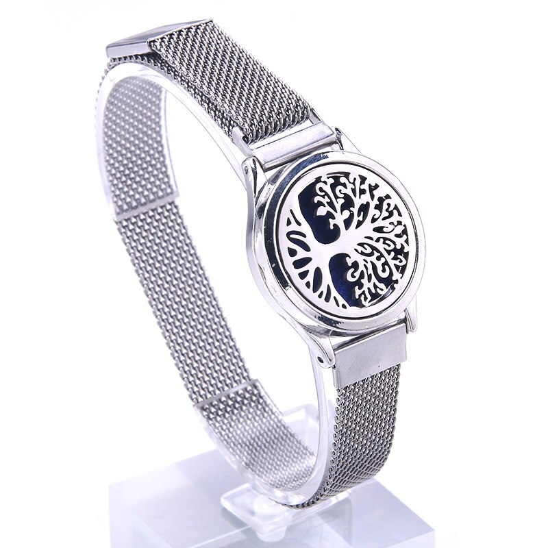 Aromatherapie Armband Rvs Medaillon Armband Horloge Polsbandje Essentiële Olie Aroma Parfum Medaillon Diffuser Armband