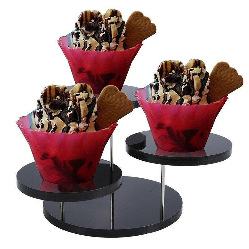Rund cupcake stativ akryl displaystander til smykker kage dessert rack fest bryllupskage stativ baby shower dekorationsholder