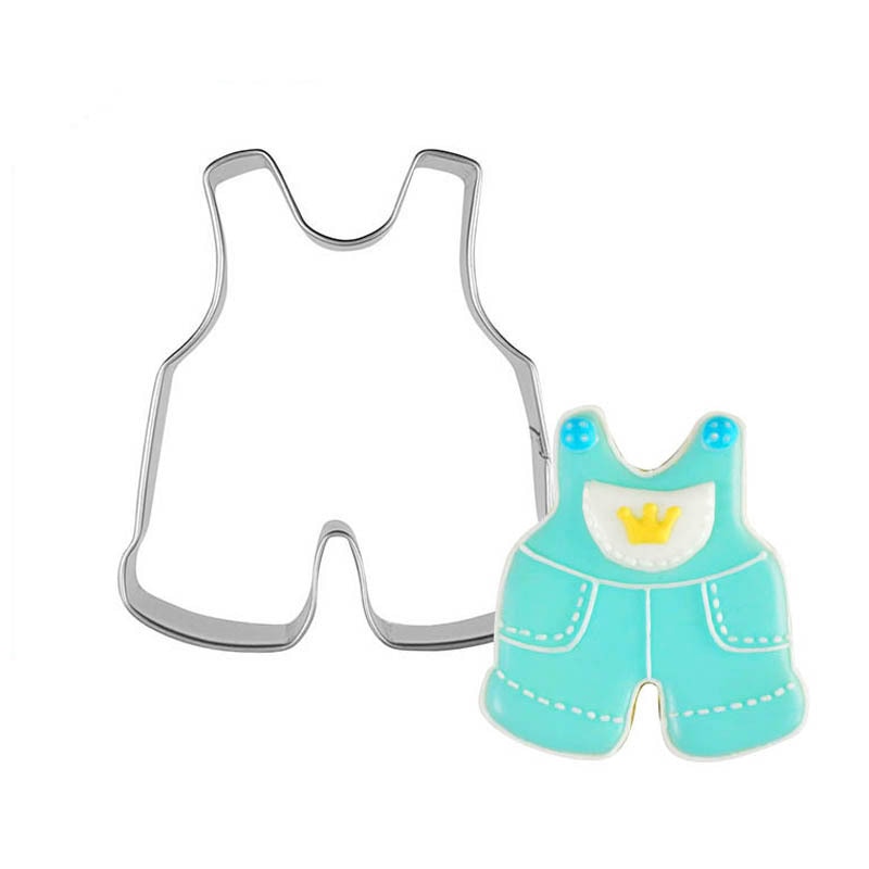 Baby overalls cookie cutter rustfrit stål kiks skåret skimmel bagning frugt skåret kage skimmel prægning trykning dø