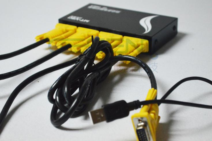 4 Port USB PS/2 AUTO KVM SWITCH, Button or Hotkey switcher PC, with cables