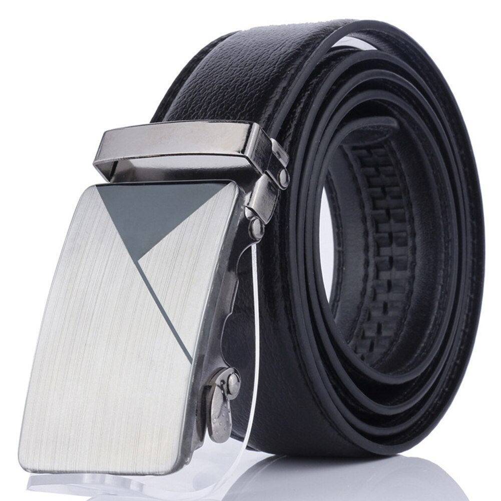 Soft Shiny Delicate Travel Double Chute Fabala Simple Strong Luxury Casual Automatic Buckle Men Belt Long Business Leather Strap