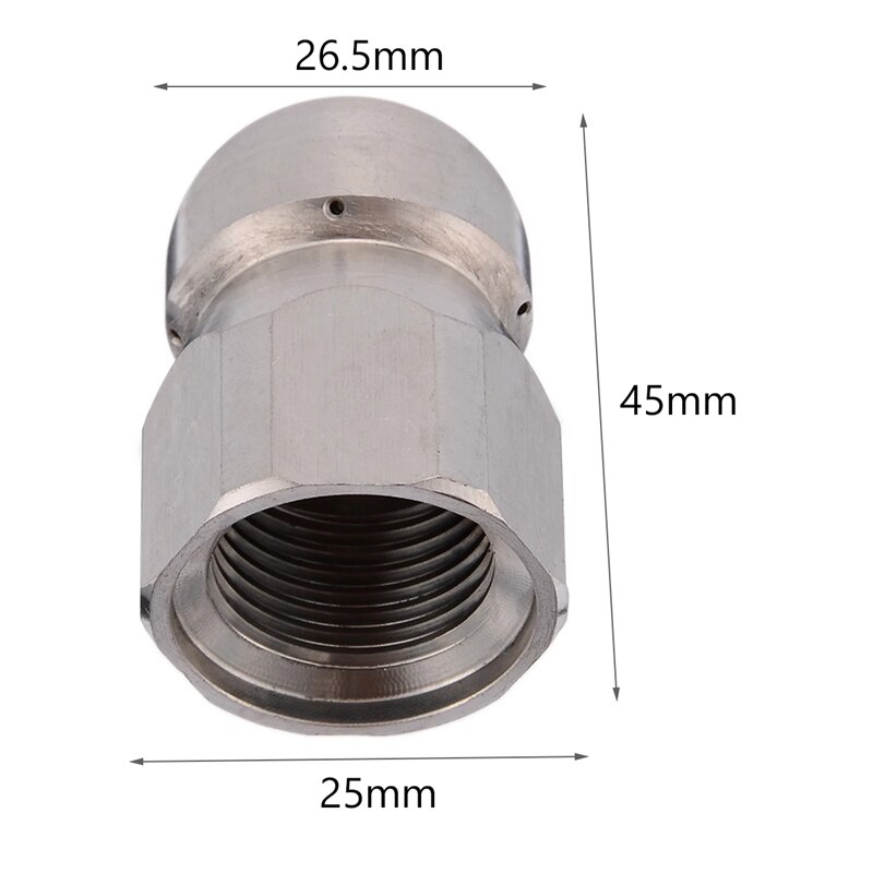 1/2Inch F Druk Nozzle Wasmachine Afvoer Riool Baggeren Reiniging Pijp Mondstuk Rioolreinigers Rvs 5 Jet Roterende nozzles