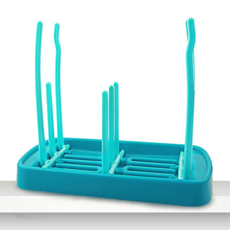 Sutteflaskestativ opvask græs græsplæne tørrestativ holder babyskål sippy kop organiser bestikholder: Blå