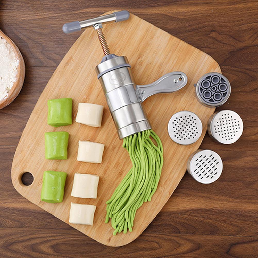 Noodle Maker Household Manual Stainless Steel Pressing Machine Home Kitchen Tools Hollow Noodle Machine Handmade Noodle Machine