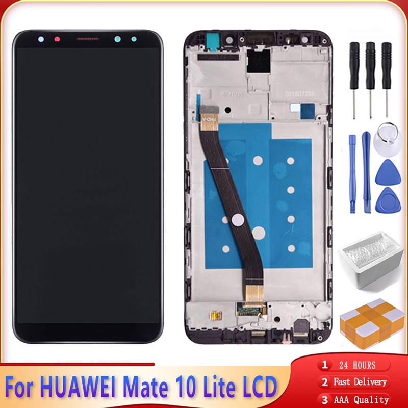 Original 5,9 "Für Huawei Mate 10 Lite RNE L01 L02 L03 L21 LCD Display Touchscreen Digitizer Montage Mit rahmen Ersatz