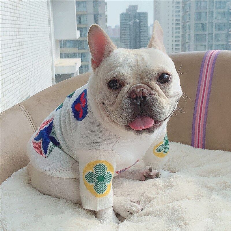 Ropa de Pug ropa de invierno de Bulldog Francés Poodle Schnauzer Corgi galés perro Shiba Inu suéter de punto ropa de abrigo para mascotas