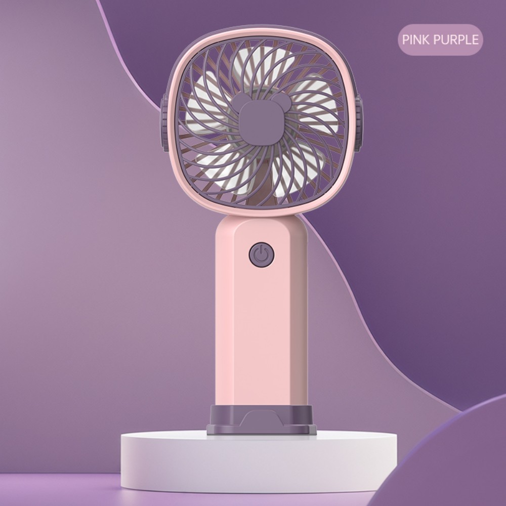 Mini ventilador portátil de mano, ventilador eléctrico silencioso con carga USB ajustable de 3 velocidades y soporte para teléfono, ventiladores de alta velocidad para exteriores: Blanco