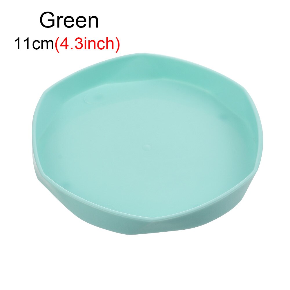 Durable Plastic Plant Saucer Thickened Heavy Duty Drip Trays Garden Plastic Tray Saucers Flower Pot Indoor Outdoor Deco Supplies: 11cm Green