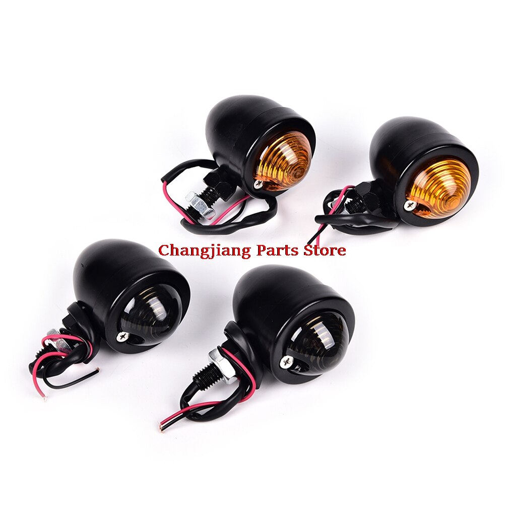 2Pcs Led Motorfiets Richtingaanwijzers Indicatoren Black Bullet Richtingaanwijzer Lamp Oogkleppen Voor Scooter Motor