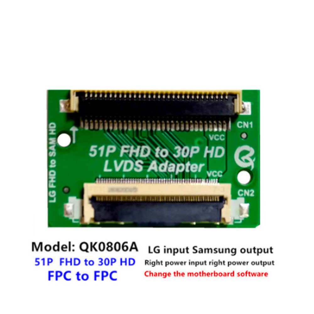 51PIN TO 51PIN FFC FPC cable connector 2k 4k QK0824B lvds adapter: QK0806A