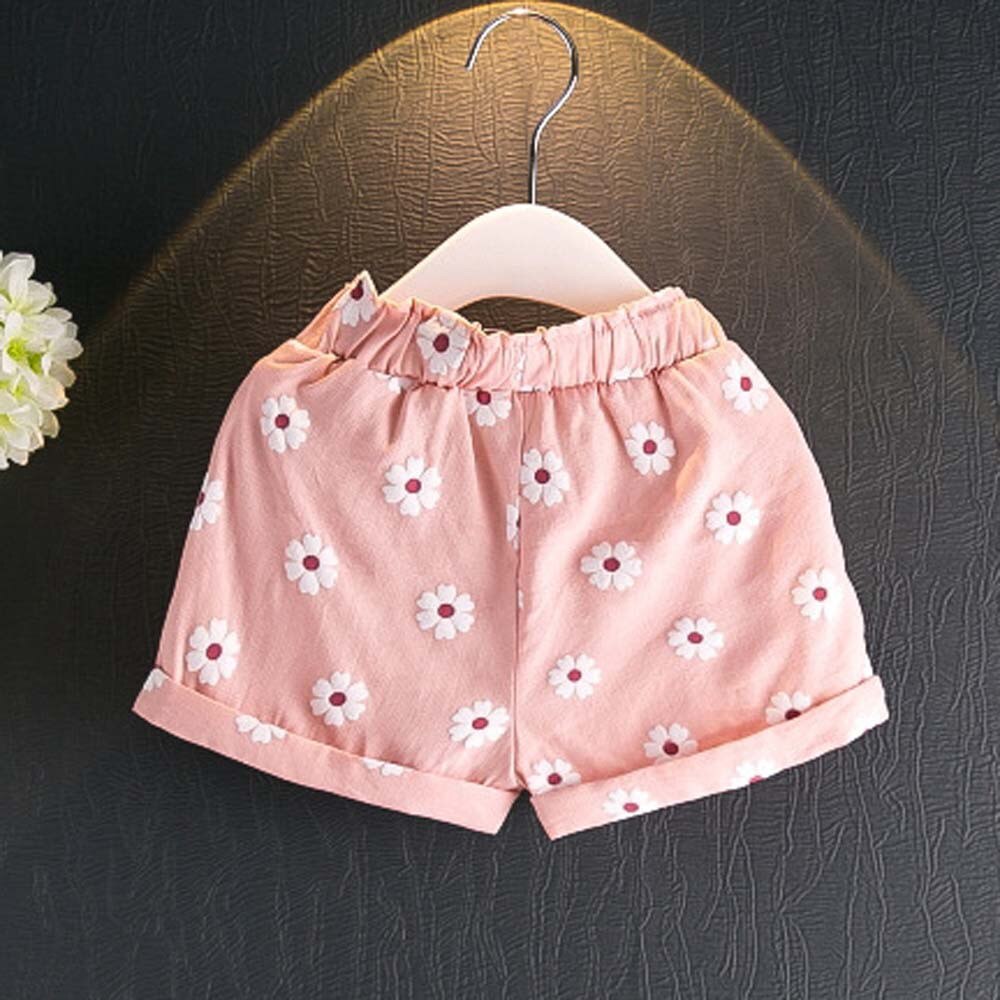 2Pcs Bambini Del Bambino Del Bambino Delle Ragazze Vestiti Set Senza Maniche In Pizzo Magliette E Camicette Della Maglia + Stampato Floreale Shorts Abiti Set Per 2 3 4 5 6 7 anni di Ragazza
