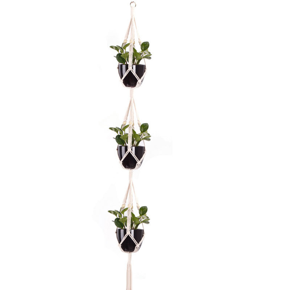 Offres spéciales à la main macramé plante cintre fleur/pot cintre pour décoration murale jardin maison décorative panier de fleurs: H