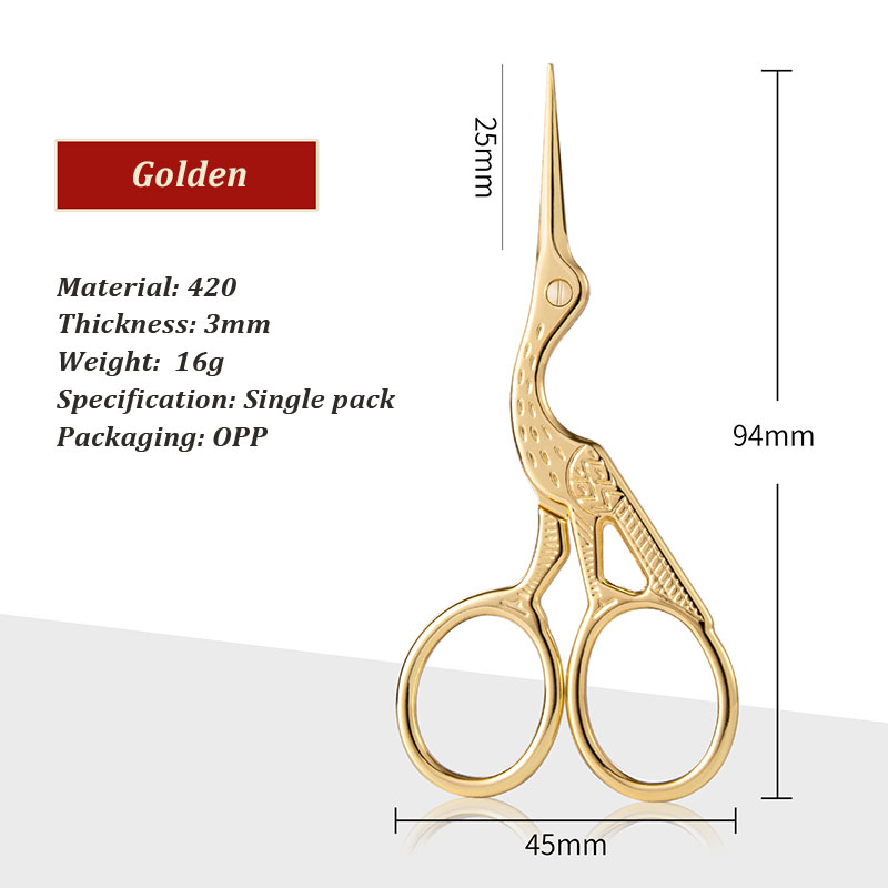 1 Uds. Tijeras antiguas de acero inoxidable coloridas, artesanía clásica europea, tijeras para manualidades de costura, herramientas de joyería DIY,: Blanco