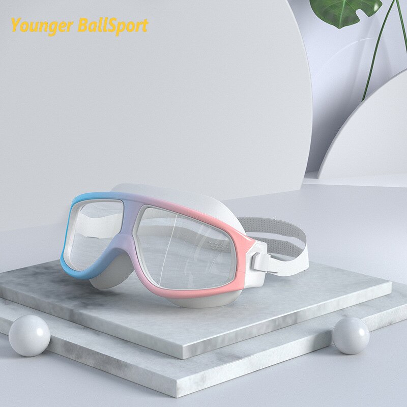 Bijziendheid Zwembril Professionele Siliconen Gear Scuba Duiken Masker Volwassenen Anti-Fog Uv Waterdichte Zwemmen/Dive Mannen Vrouwen bril: clear pink blue