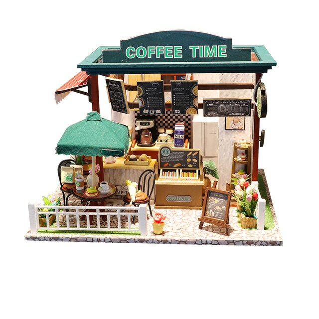 År jul dukkehus gør det selv miniature dukkehus legetøj møbler casadolls huse legetøj til børn fødselsdagsgaverz 007: C006