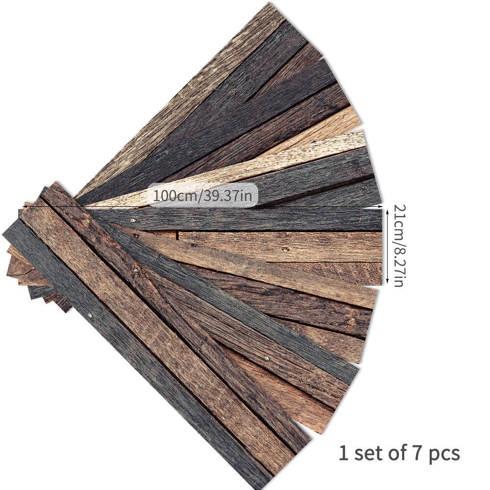 Houten Vintage Grain Stairway Vinyl Vloer Deur Sticker Adhesive Diy Waterdichte Trap Behang Voor Trappen Decal Home Decor: MF024