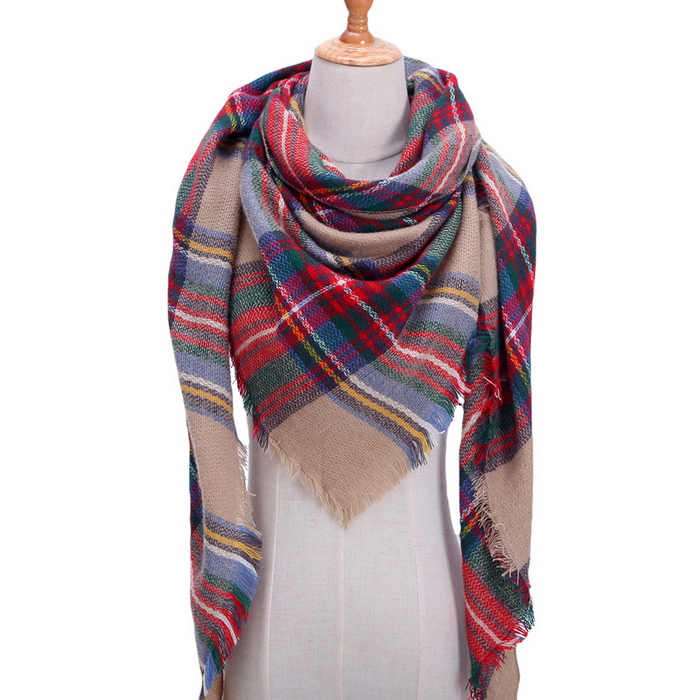 Plaid Farbe Einfache frauen Schals Dreieckige 140*140*210cm Kaschmir Warme Herbst Winter Schals wickelt schal für Frauen: 13