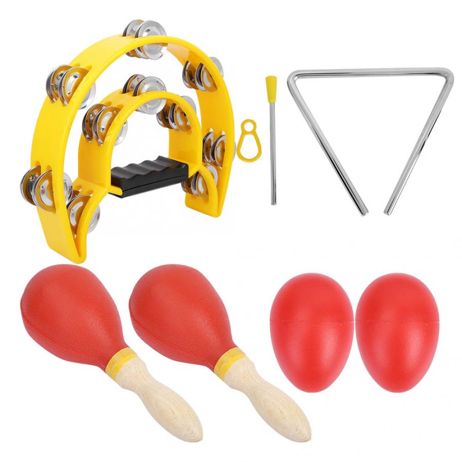 Halbmond Zweireihig Tamburin freundlicher Spielzeug einstellen Mit Sand Hammer Ei Shaker stimmen Gabel Schüttler Holz Schlagzeug Instrument