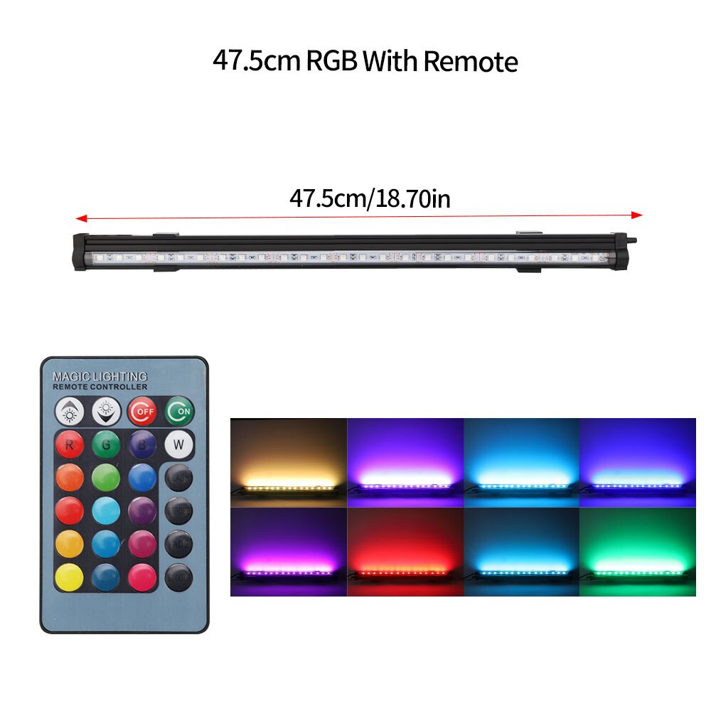 110-240V fish tank LED bubble lamp remote control color changing colorful aquarium bubble lamp LED diving lamp gas stone lamp: 47.5CM 110-240V