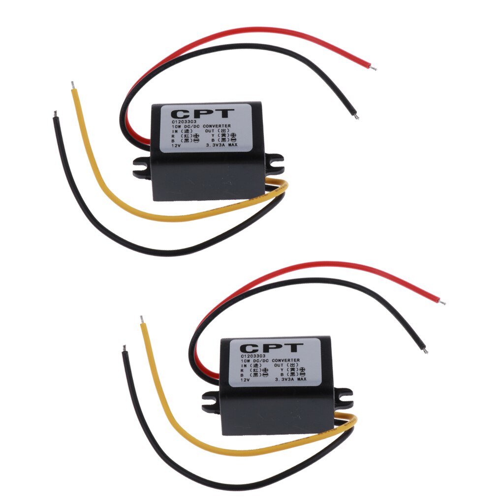 Convertisseur 12V à 3.3V 3A 10W DC/DC, 2 pièces, Module d&#39;alimentation de voiture