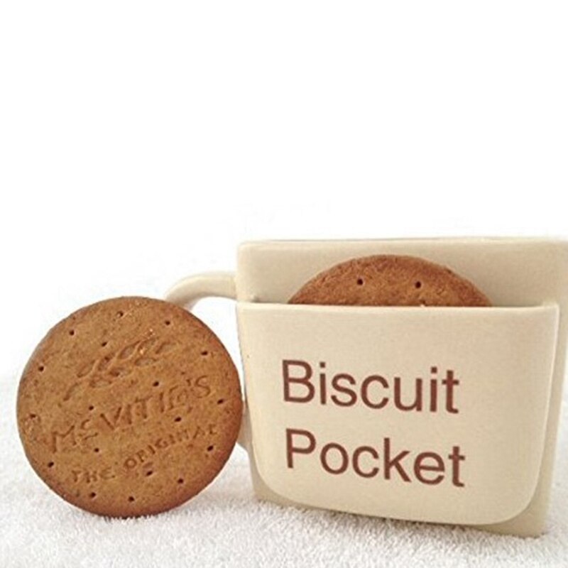 Coffee Mug with Biscuit Cookie Dessert Pocket Funny Mug Ceramic Mugs for Coffee Tea Cup Travel Coffee Cup