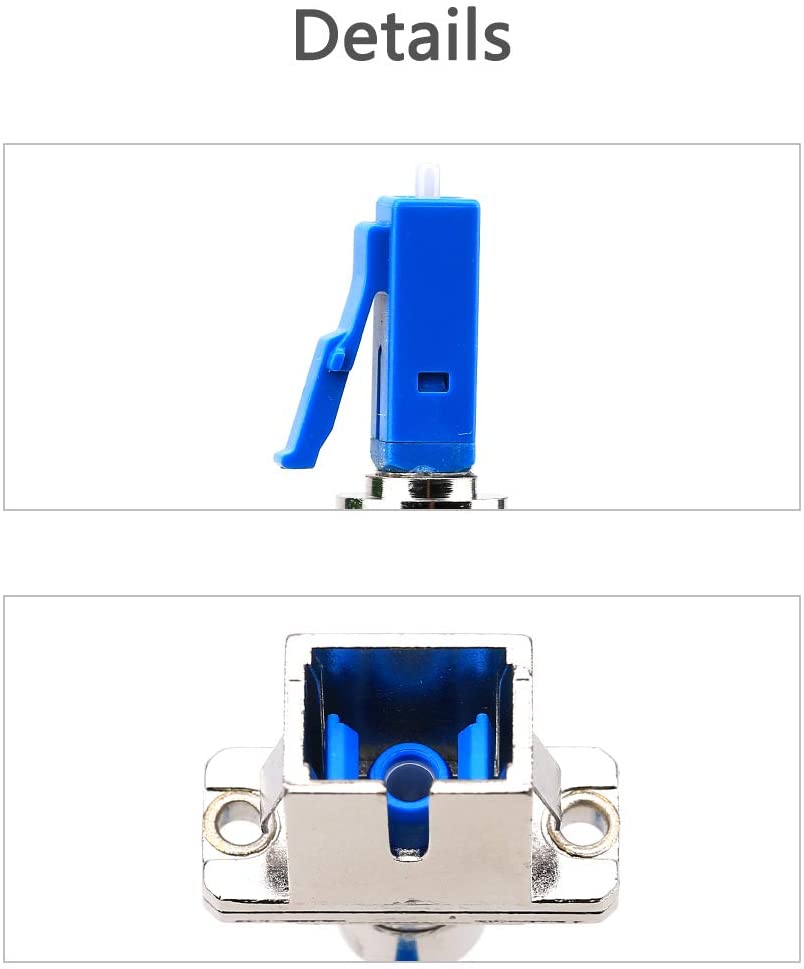 2 pieces /pack Single Mode 9/125 LC Male to SC Female Hybrid Optical Fiber Adapter Connector