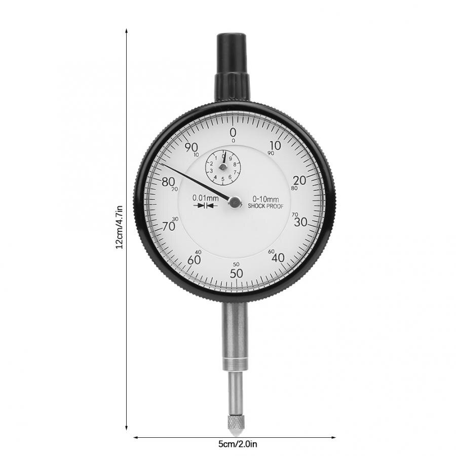 Indicador de Dial 0,01 MM precisión 0-10MM rango a prueba de golpes Indicador de Dial herramienta de medición Reloj Comparador
