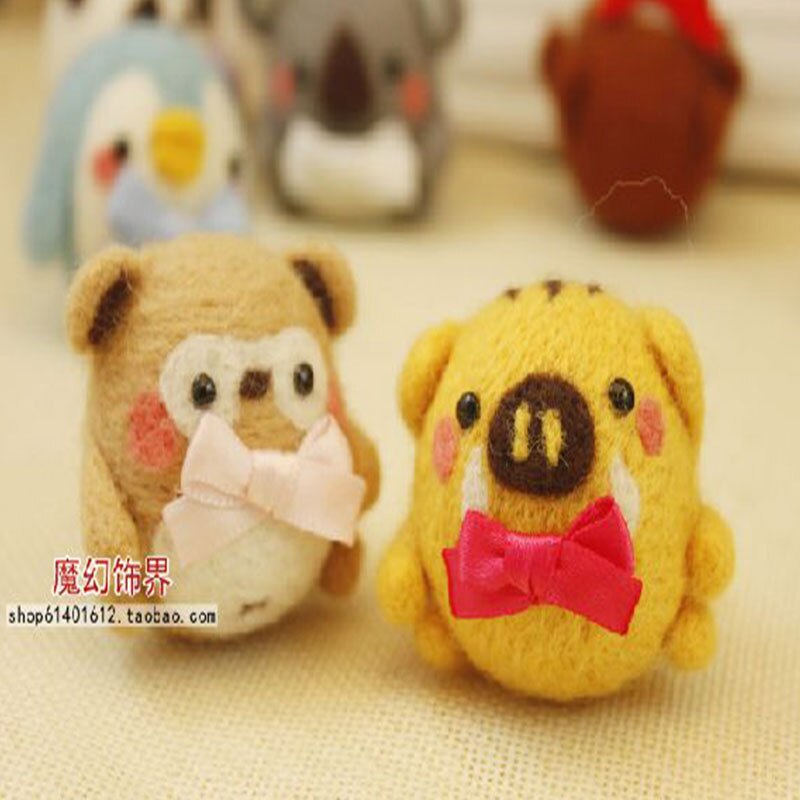 Jiwuo okrągłe lalki DIY wełna filcowanie igłą pakiet materiałów wełna filc rękodzieło szturchać zestaw zestaw robić rękodzieła filcowanie igłą kreatywny prezent