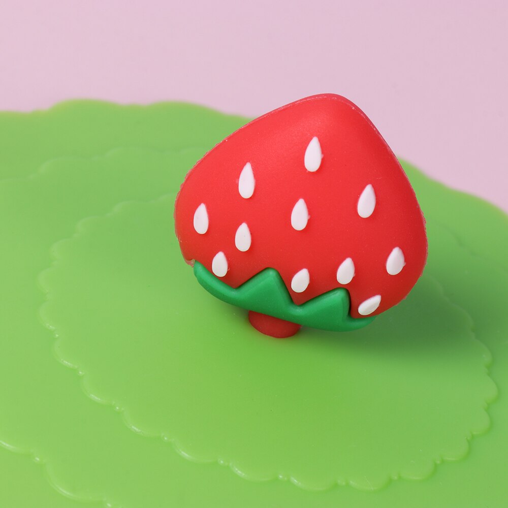 10CM Cute Cartoon Silicone Cup Cover Heat-resistant Leakproof Sealed Lids Tea Coffee Mugs Dustproof Suction Cap Home Supplies