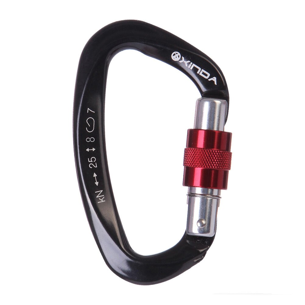 25kn outdoor karabijnhaak clip karabijnhaak kleine sleutelhanger kamperen sport karabijnhaak hoge draagkracht: Zwart rood