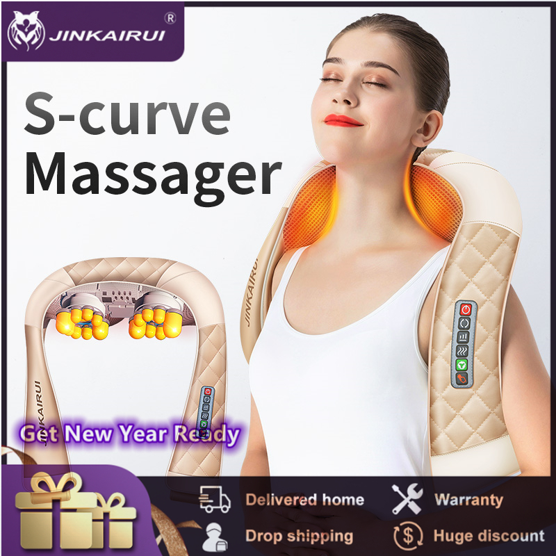 JinKaiRui – masseur électrique Shiatsu pour le dos, les épaules, le cou et le corps, châle multifonctionnel, pétrissage chauffant à infrarouge, voiture/maison
