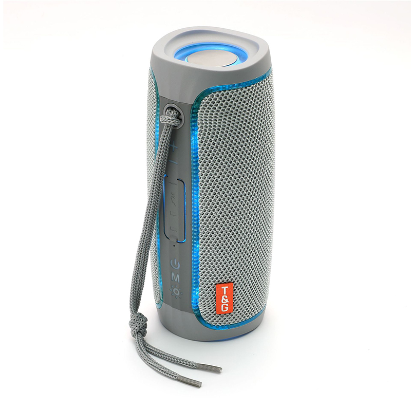 Tg288 led-außenleuchten, bluetooth-audio, dual-membran-subwoofer, tragbarer high-end-bluetooth-lautsprecher: Grau