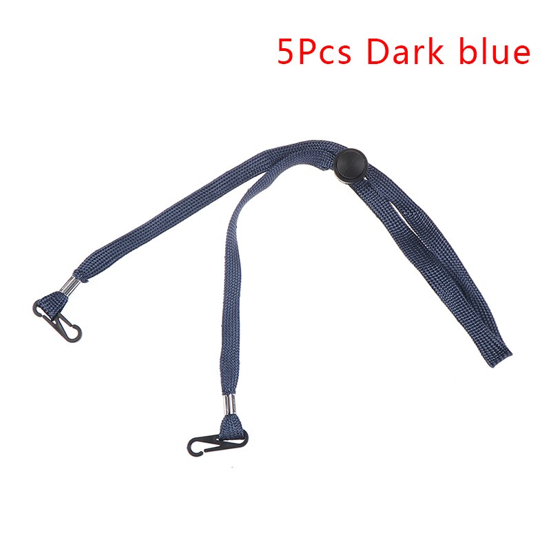 ! 1/5 stuks verstelbare maskerverlenging voor maskers, koord, handig en handig veiligheidsmaskersteuntje en oorhouder, touw om aan de nek te hangen: 5 stuks donkerblauw
