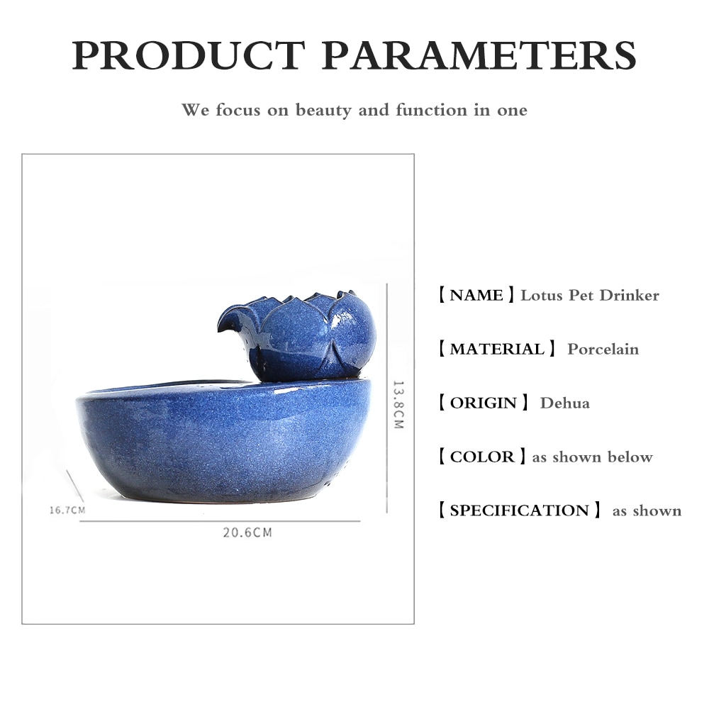 Pet Automatic Circulation Water Dispenser Pet Supplies Lotus Flower Shape Fountain Water Basin Drinker For Cat Dog