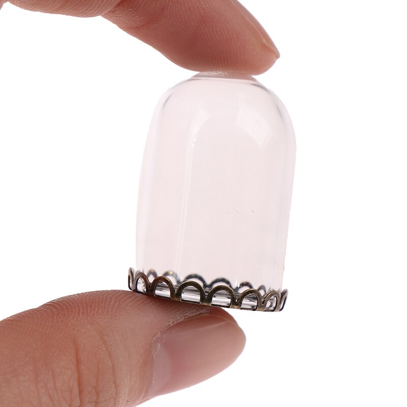 Glas Dome Display Hout Kurk Bell Jar Cover Display Met Houten Base Hoogte 3Cm Tafel Decoation Craft