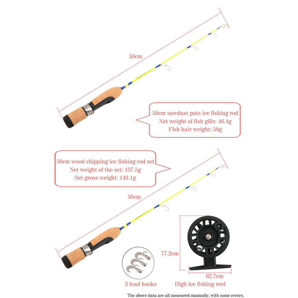 Spinnen Gießen Eis Angelrute Combo Mini Pole Locken 41/50cm Versenkbare Kohlenstoff Karpfen Stange und Angelrollen multifunktions einstellen