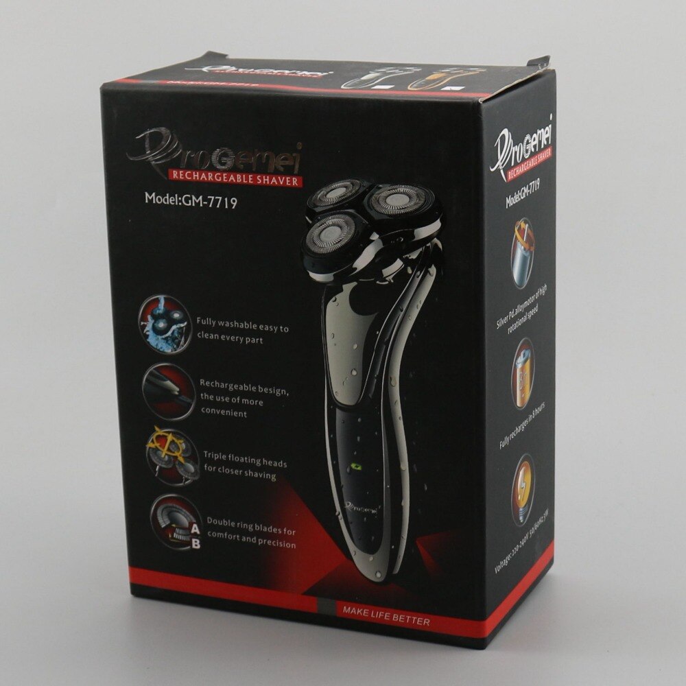 Rasoir rotatif pro rechargeable lavable rasoir électrique pour hommes barbe rasoir électrique mâle voyage visage machine à raser tête
