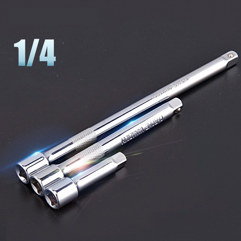 1/4 50-250mm Socket Ratchet Wrench Extension Bar Spanner Extend Manual Sleeve Piece Adjustment Hand Tools For Car Bicycle Repair