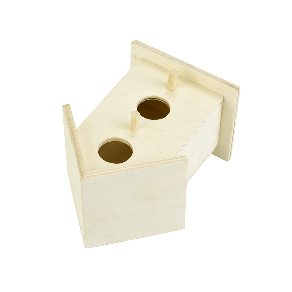 Double hole wooden bird house Nest wall-mounted wooden outdoor bird nest birdhouse Wooden Box @P