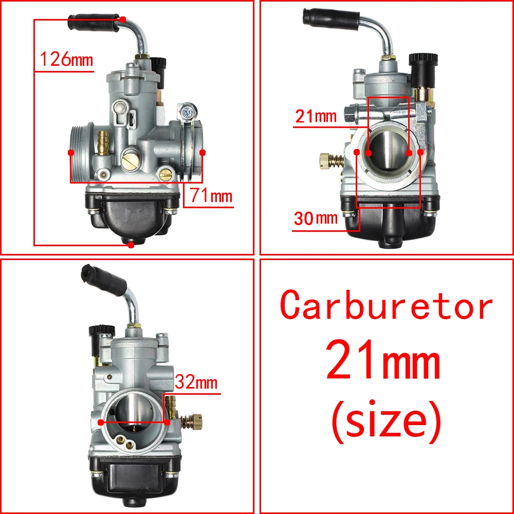 Carburatore Moto - Dellorto PHBG 17.5-21mm - Motore 50-90CC - Scooter Ciclomotore - Lega di Zinco: Cachi