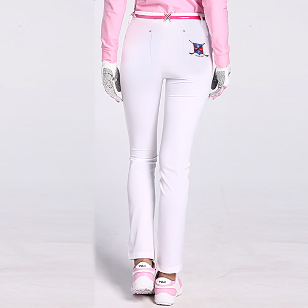 PGM Women Golf Pants Trousers Sportwear female Slim Golf Tennis Pant Quick Dry Lady Full Length Trouser Highly-elastic Sports: white / XS